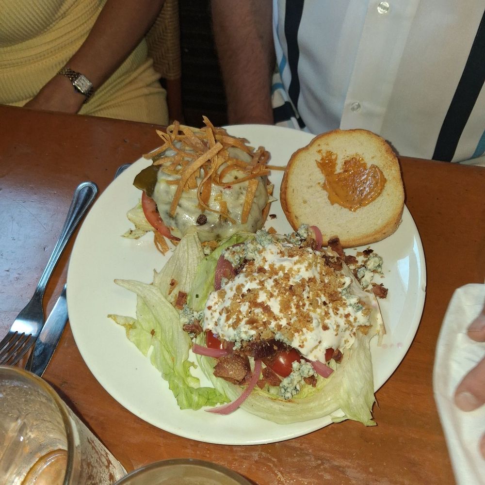 Crockett's Public House - Green Chili Burger and Lettuce Wedge Salad. - American Near Me - Puyallup, Washington