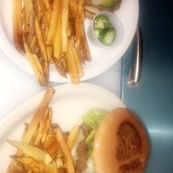 Nothing Fancy Grill - Cheeseburgers with homemade fries