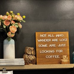 Little Owl Cafe - The espresso area has a sign that I need in my office