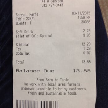 Ceres Cafe - Receipt/prices - American Near Me - Chicago, Illinois