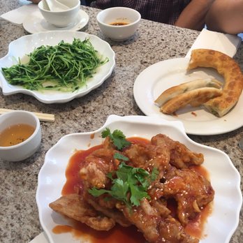 Chinese Dumpling House - Veggies, spring onion pancake and fried sweet and sour pork pieces - Chinese Near Me - Markham, Ontario
