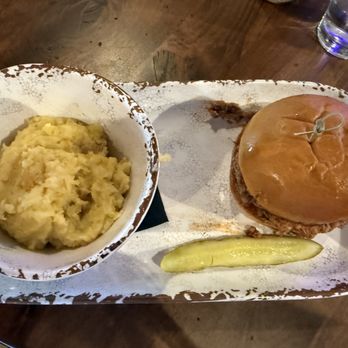 Strap Tank Brewery - Pulled pork sandwich and mashed potatoes - Breweries Near Me - St. George, Utah