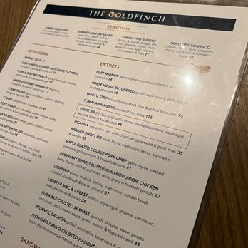 The Goldfinch - The Goldfinch in Irvine, CA - Menu. "Dateworthy" or not? Read on. - New American Near Me - Irvine, California The Goldfinch - The Goldfinch in Irvine, CA - Menu. "Dateworthy" or not? Read on. - New American Near Me - Irvine, California