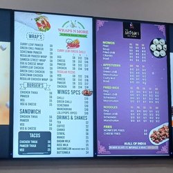 Wraps N More - Menu board as of 2/1/23