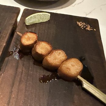 Toga - Kinoko (trumpet mushroom) yakitori ($6)-- juicy, meaty, nicely flavored - French Near Me - Houston, Texas Toga - Kinoko (trumpet mushroom) yakitori ($6)-- juicy, meaty, nicely flavored - French Near Me - Houston, Texas