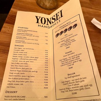 Yonsei Handrolls - Menu - Japanese Near Me - Oakland, California Yonsei Handrolls - Menu - Japanese Near Me - Oakland, California