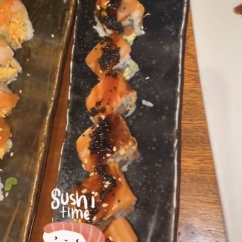 Sushi Fish Attack - Tiger Specialty Roll ( salmon instead of the carb ) - Sushi Bars Near Me - San Diego, California Sushi Fish Attack - Tiger Specialty Roll ( salmon instead of the carb ) - Sushi Bars Near Me - San Diego, California