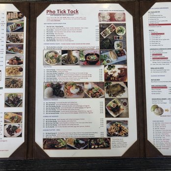 Pho Tick Tock Restaurant - Menu, lots to choose from - Vietnamese Near Me - San Jose, California