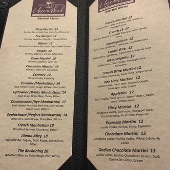 Main Street Uncorked - the menu of the restaurant - Cocktail Bars Near Me - Brenham, Texas