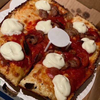 Blue Pan Pizza - The Brooklyn Bridge Small Square Pizza - Pizza Near Me - Denver, Colorado Blue Pan Pizza - The Brooklyn Bridge Small Square Pizza - Pizza Near Me - Denver, Colorado