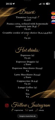 Menu photo 2 Il Sogno Munich, BY Menu photo 2 Il Sogno Munich, BY