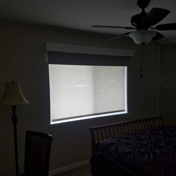 GYC Blinds - Spare bed room with one filter roller shade and one room darkening shade for sleeping in. - Shades & Blinds Near Me GYC Blinds - Spare bed room with one filter roller shade and one room darkening shade for sleeping in. - Shades & Blinds Near Me