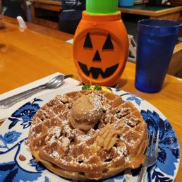 Pumpkin Waffle Scrambled Eggs