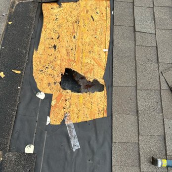 Ace Roofing - During: hole in roof - Roofing Near Me - Austin, Texas