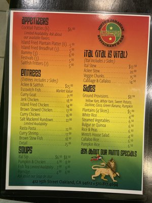 Menu photo 5 Mintos jamaican Restaurant & bar Oakland, CA Menu photo 5 Mintos jamaican Restaurant & bar Oakland, CA