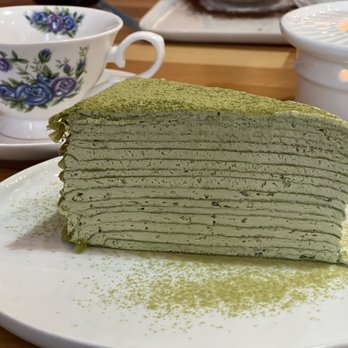 Prince Tea House - Edison - Green tea mill crepe cake - Desserts Near Me - Edison, New Jersey