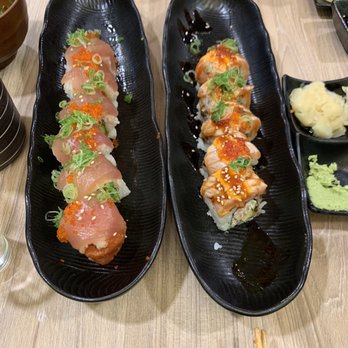 Yuubi Sushi - Pink Dragon and Godzilla rolls - Sushi Bars Near Me - Beaverton, Oregon Yuubi Sushi - Pink Dragon and Godzilla rolls - Sushi Bars Near Me - Beaverton, Oregon