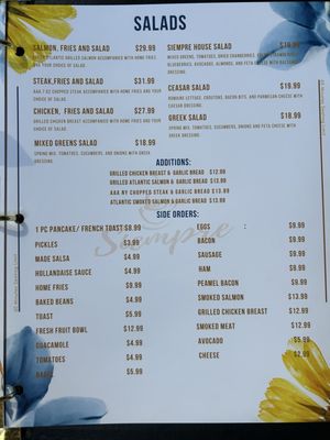 Menu photo 2 Siempre Restaurant Toronto, ON Menu photo 2 Siempre Restaurant Toronto, ON