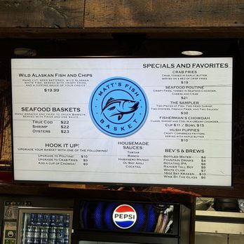 Matt's Fish Basket - Menu as of May 2026 - Fish & Chips Near Me - Seattle, Washington