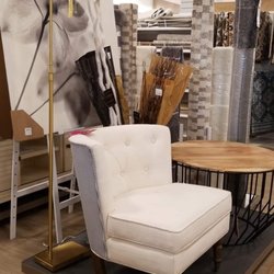 HomeGoods - Chair, side table, light, painting