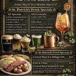 CJ Mugg's - St Patrick's Day Weekend Specials