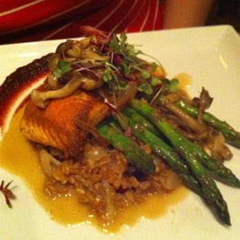 Vin 25 - Salmon with Farro "Risotto" - New American Near Me - Roswell, Georgia Vin 25 - Salmon with Farro "Risotto" - New American Near Me - Roswell, Georgia