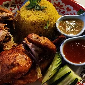 Sabai Jai Thai Cuisine - Kao Mhok Gai. Turmeric rice with half fried chicken serves with lime dressing and sweet chili dip. - Thai Near Me - Everett, Washington Sabai Jai Thai Cuisine - Kao Mhok Gai. Turmeric rice with half fried chicken serves with lime dressing and sweet chili dip. - Thai Near Me - Everett, Washington