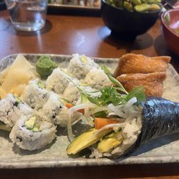 Avocado roll, tofu skin, veggies hand roll