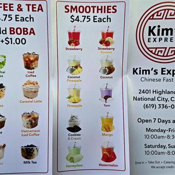 Kim’s Express - Menu - Chinese Near Me - National City, California