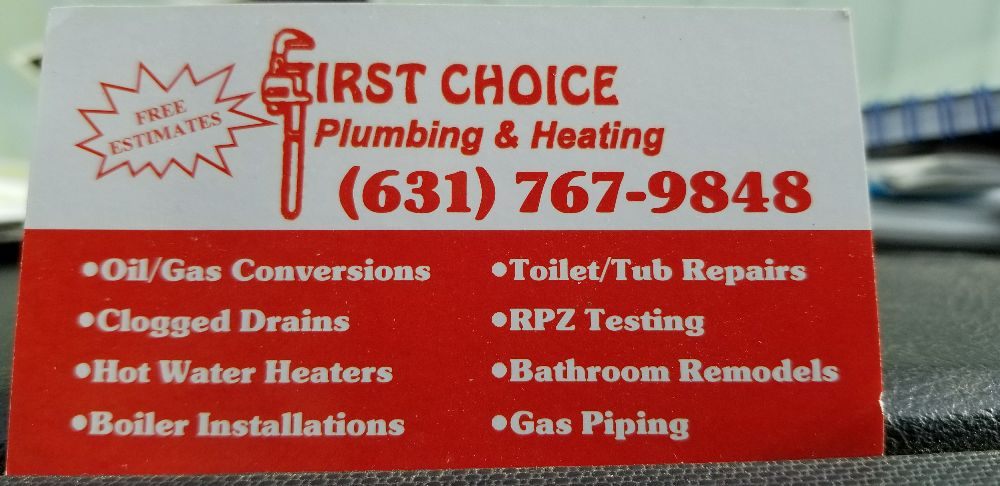 Slide of First Choice Plumbing & Heating
