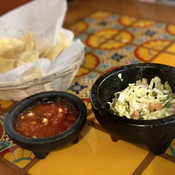 Hacienda Tequila - Two salsa options; red a teensy warm.  Green has some heat.  I am also a lightweight so most everything piquá. - Mexican Near Me - Clovis, California