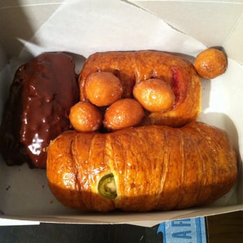 Savoy Donuts - Croissant loaded with ham, cheese and jalapeño, choco buttermilk, glazed donut holes and a strawberry and cream cheese croissant - Donuts Near Me - Escondido, California Savoy Donuts - Croissant loaded with ham, cheese and jalapeño, choco buttermilk, glazed donut holes and a strawberry and cream cheese croissant - Donuts Near Me - Escondido, California