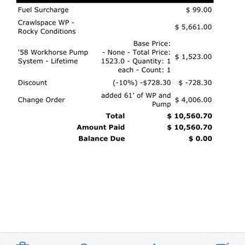 58 Foundations & Waterproofing - Invoice - Waterproofing Near Me - Knoxville, Tennessee