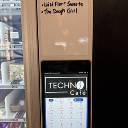 Vending machine with brownies from local bakeries, macarons, sparkling water, etc. Vending machine with brownies from local bakeries, macarons, sparkling water, etc.
