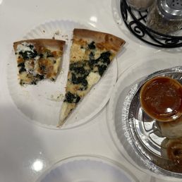 White slice and garlic knots White slice and garlic knots
