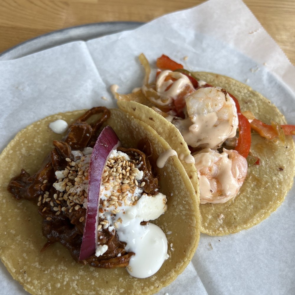 Guisados - Mole chicken and camarones taco - Mexican Near Me - Pasadena, California Guisados - Mole chicken and camarones taco - Mexican Near Me - Pasadena, California