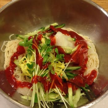 Roll House - Bibim gooksu (white vermicelli noodles with vegetables and chili paste) - Korean Near Me - Santa Clara, California Roll House - Bibim gooksu (white vermicelli noodles with vegetables and chili paste) - Korean Near Me - Santa Clara, California