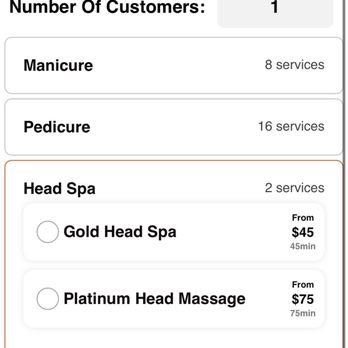 Happiness Nails & Spa - Booking screen shows 75 minute service - Nail Salons Near Me - Hanford, California