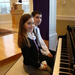 Joy in Piano - Two students from Joy in Piano are enjoying the after-glow following the Winter Classics Recital.