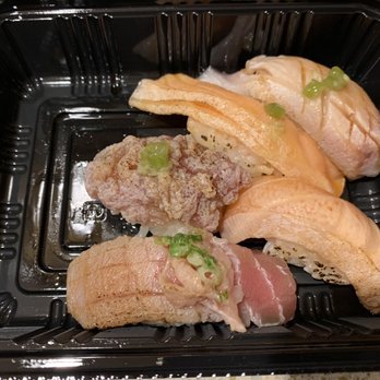 Ryoshin Sushi - Toro Tasting 5 pcs w/soup - Sushi Bars Near Me - Belmont, California Ryoshin Sushi - Toro Tasting 5 pcs w/soup - Sushi Bars Near Me - Belmont, California