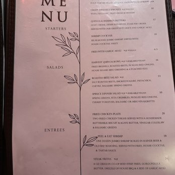 Spruce - Menu (May 2023) - American Near Me - Port Angeles, Washington