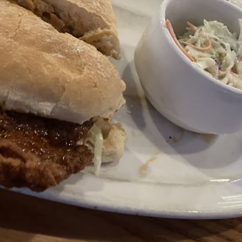 Iowa Taproom - Honey Sriracha fried chicken sandwich with coleslaw - American Near Me - Des Moines, Iowa Iowa Taproom - Honey Sriracha fried chicken sandwich with coleslaw - American Near Me - Des Moines, Iowa