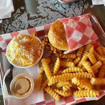 HCK Hot Chicken - #1 Combo (Nashville Chicken Sandwich, Krinkle Cut Fries and a Drink) and Side Mac and Cheese - Chicken Shop Near Me - Woodbridge, Virginia HCK Hot Chicken - #1 Combo (Nashville Chicken Sandwich, Krinkle Cut Fries and a Drink) and Side Mac and Cheese - Chicken Shop Near Me - Woodbridge, Virginia