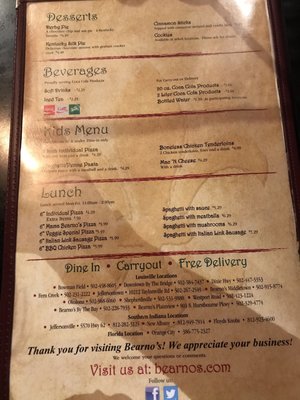Menu photo 7 Bearno's By the Bridge Louisville, KY