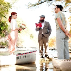 The Simplifiers - Have your wedding in a canoe? Why not!  Designed by The Simplifiers, photo credit: She-n-He Photography