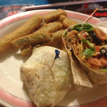 Cope's Knotty Pine Cafe - The Taco Salad Wrap (no meat, extra avocado) and fried zucchini. Simple but yummy. - Breakfast & Brunch Near Me - Bakersfield, California Cope's Knotty Pine Cafe - The Taco Salad Wrap (no meat, extra avocado) and fried zucchini. Simple but yummy. - Breakfast & Brunch Near Me - Bakersfield, California