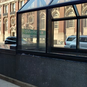 MBTA Symphony Station - One of the street level entrances/exits at Symphony - Train Stations Near Me - Boston, Massachusetts