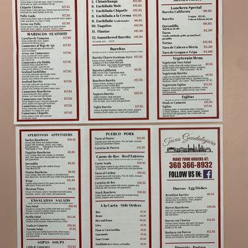 Tacos Guadalajara - Full menu - Mexican Near Me - Ferndale, Washington Tacos Guadalajara - Full menu - Mexican Near Me - Ferndale, Washington