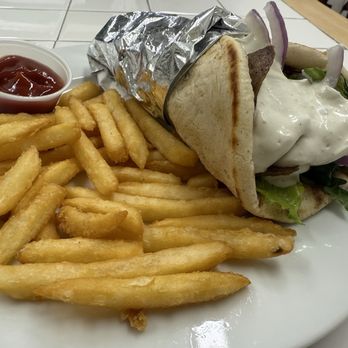 Two Sisters Pizzeria - Beef Gyro with French Fries - Pizza Near Me - Williamsburg, Virginia