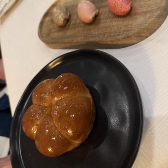 Chez Philippe - Japanese tea bread with 3 butters (our favorite was the fermented black garlic) - French Near Me - Memphis, Tennessee Chez Philippe - Japanese tea bread with 3 butters (our favorite was the fermented black garlic) - French Near Me - Memphis, Tennessee